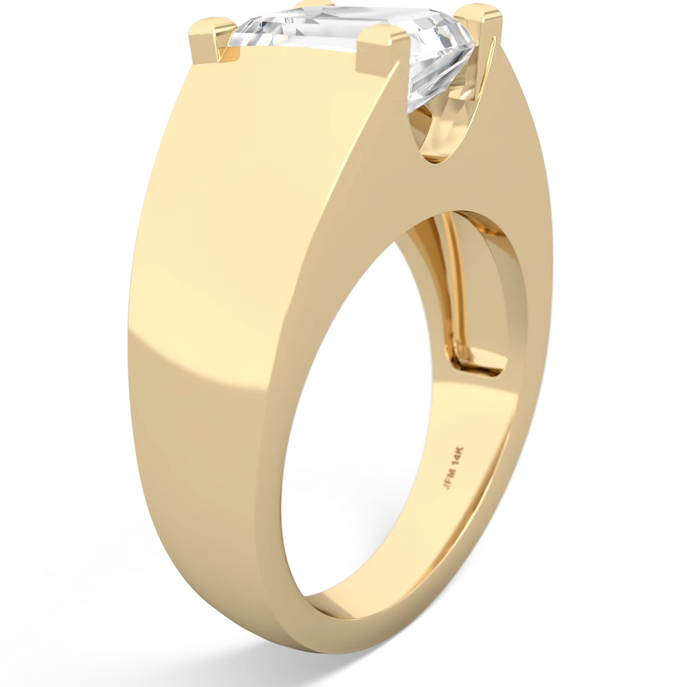 White Topaz Men's 14K Yellow Gold ring R1836