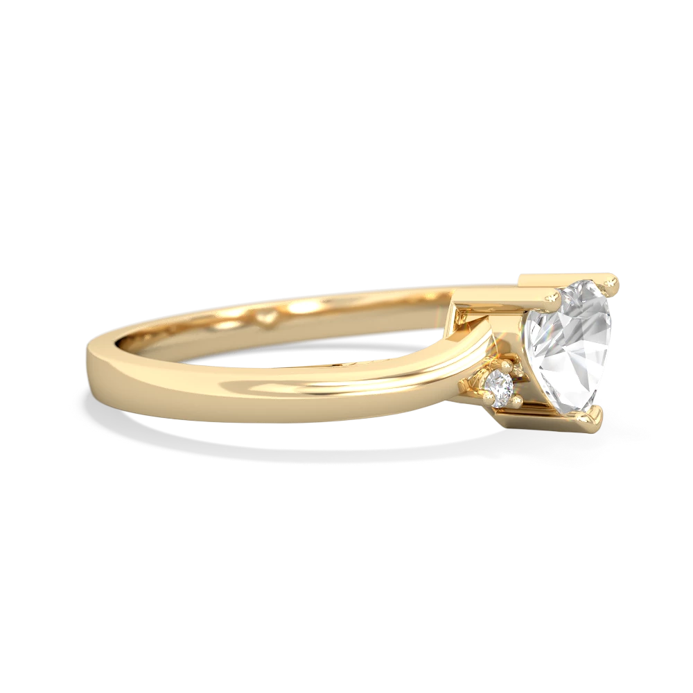 White Topaz Delicate Heart 14K Yellow Gold ring R0203