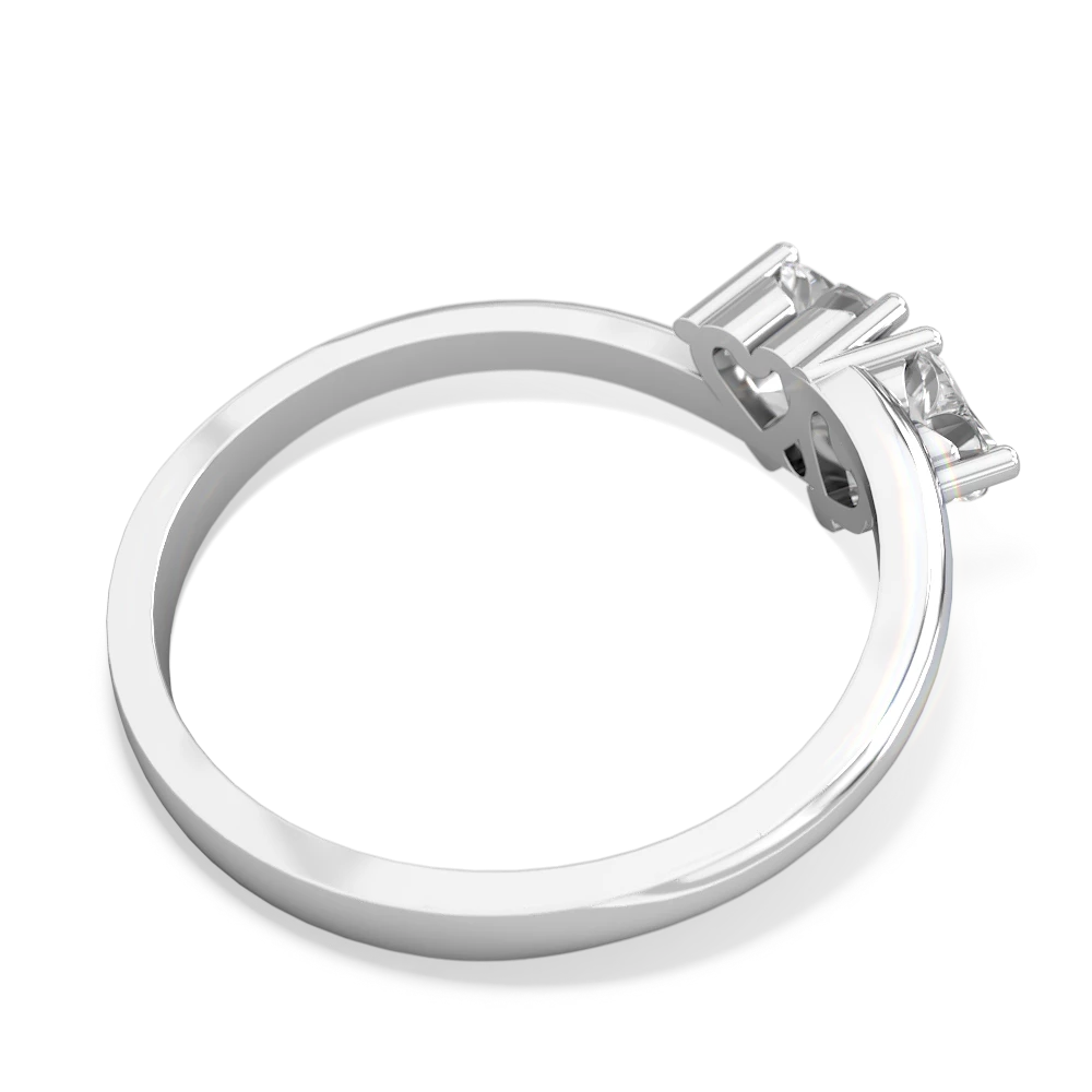 White Topaz Sweethearts 14K White Gold ring R5260
