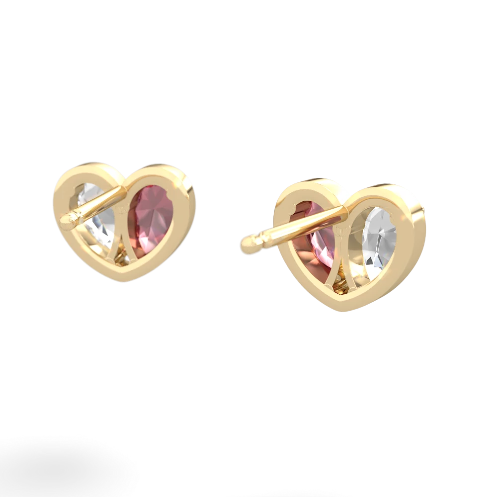 White Topaz 'Our Heart' 14K Yellow Gold earrings E5072