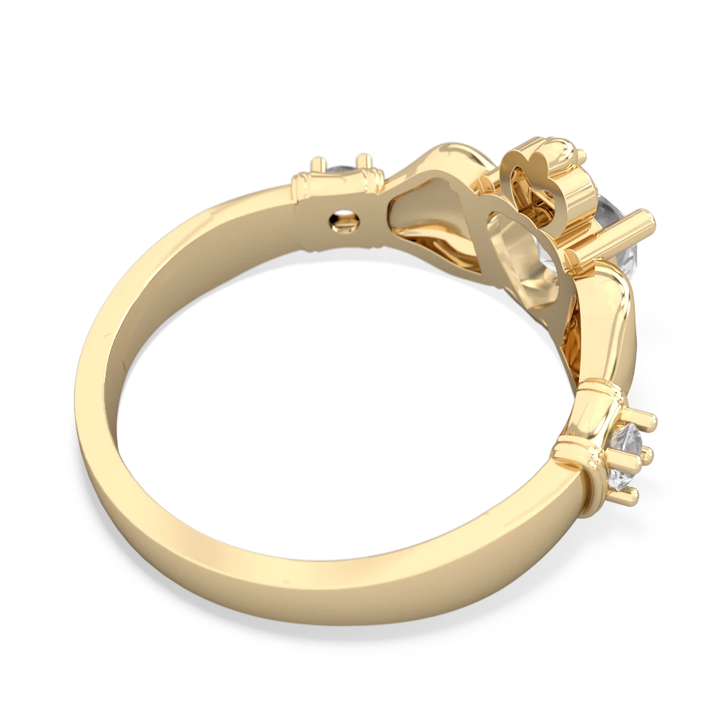 Lab Ruby Claddagh Keepsake 14K Yellow Gold ring R5245