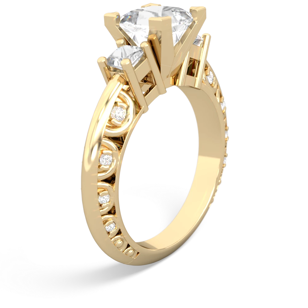 Blue Topaz Eternal Embrace Engagement 14K Yellow Gold ring C2001