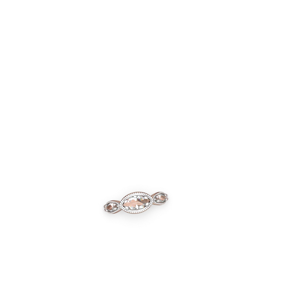 Garnet Milgrain Marquise 14K White Gold ring R5700