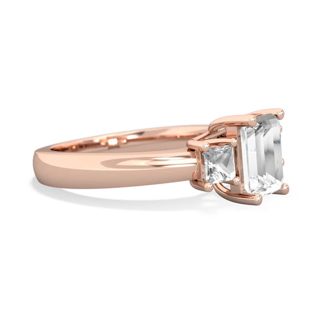 Alexandrite Three Stone Emerald-Cut Trellis 14K Rose Gold ring R4021