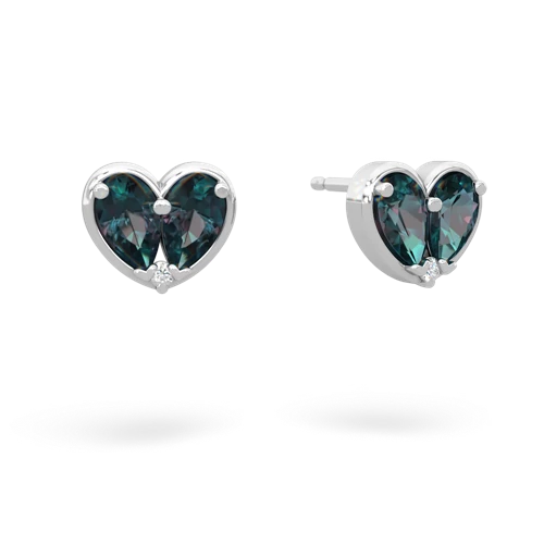 alexandrite-alexandrite one heart earrings