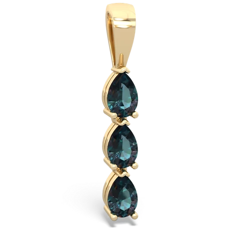 onyx-blue topaz three stone pendant