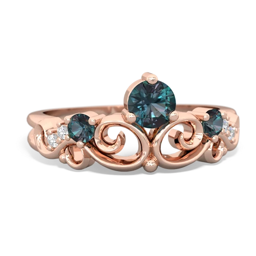 pink sapphire-lab ruby crown keepsake ring