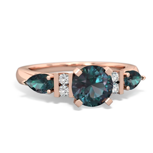 emerald-garnet engagement ring
