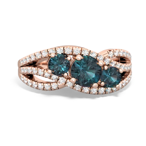 lab emerald-opal three stone pave ring