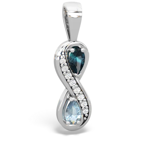 alexandrite-aquamarine keepsake infinity pendant