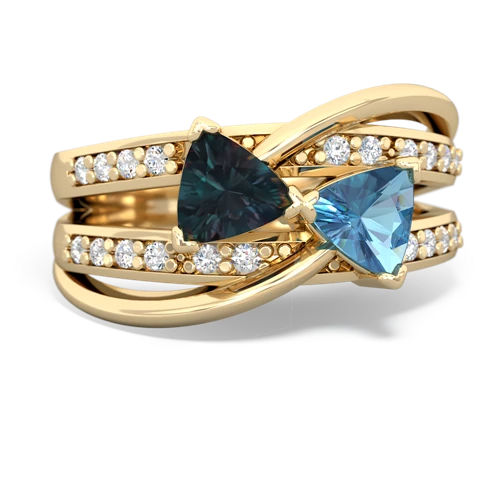 alexandrite-blue topaz couture ring