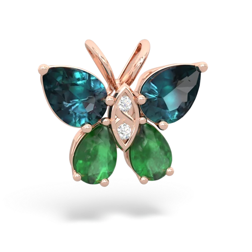 alexandrite-emerald butterfly pendant