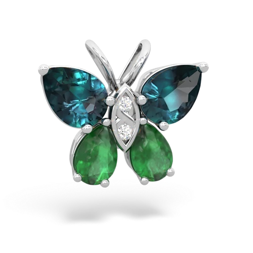 alexandrite-emerald butterfly pendant