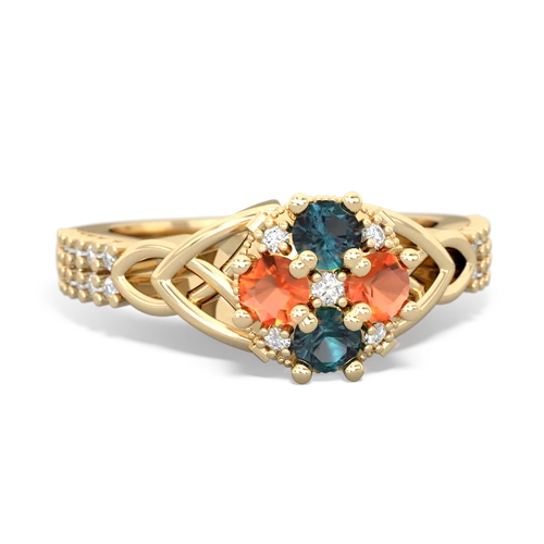 alexandrite-fire opal engagement ring