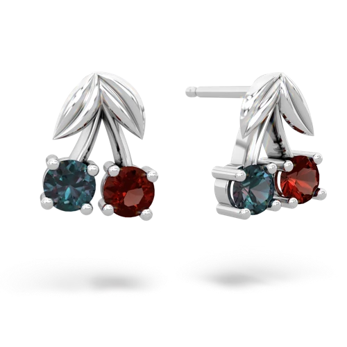alexandrite-garnet cherries earrings
