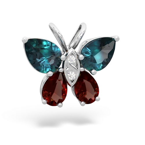 alexandrite-garnet butterfly pendant