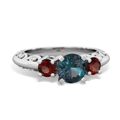 alexandrite-garnet engagement ring