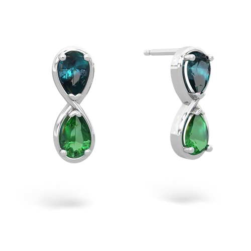 alexandrite-lab emerald infinity earrings
