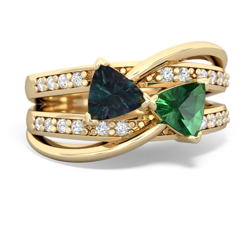 alexandrite-lab emerald couture ring