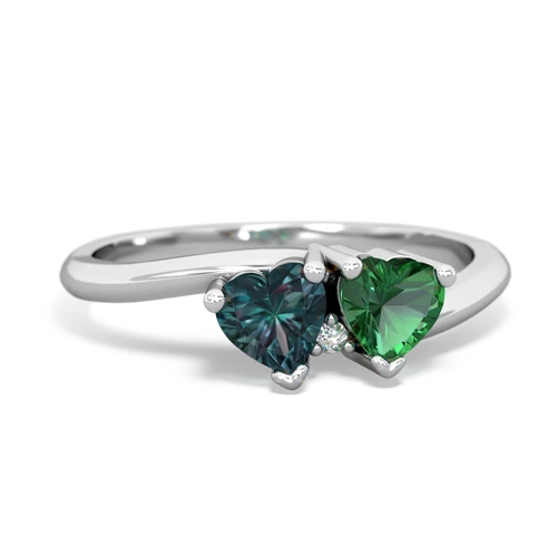 alexandrite-lab emerald sweethearts promise ring