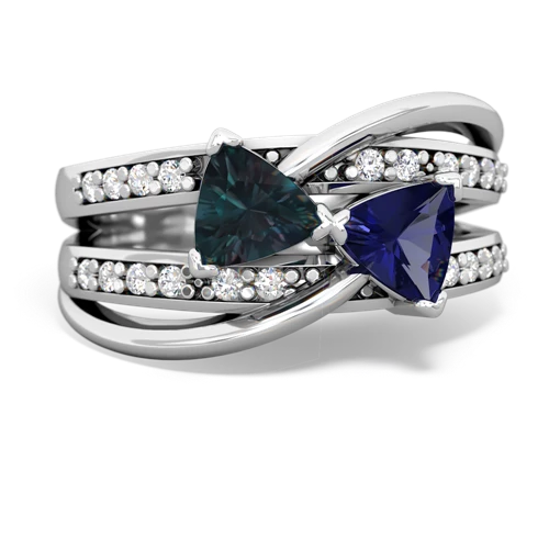alexandrite-lab sapphire couture ring