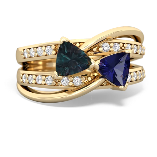 alexandrite-lab sapphire couture ring