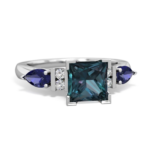 alexandrite-lab sapphire engagement ring