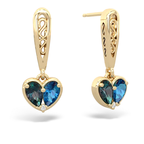 alexandrite-london topaz filligree earrings