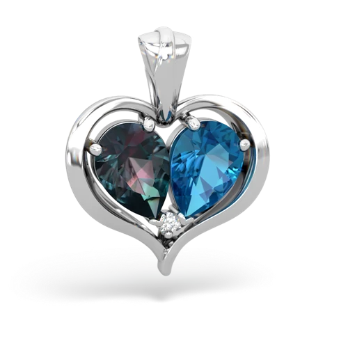 alexandrite-london topaz half heart whole pendant