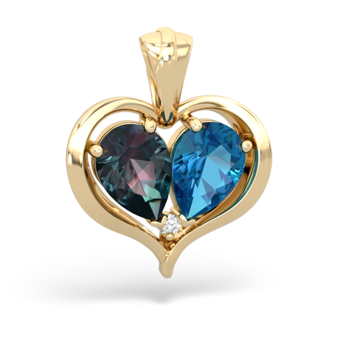 alexandrite-london topaz half heart whole pendant