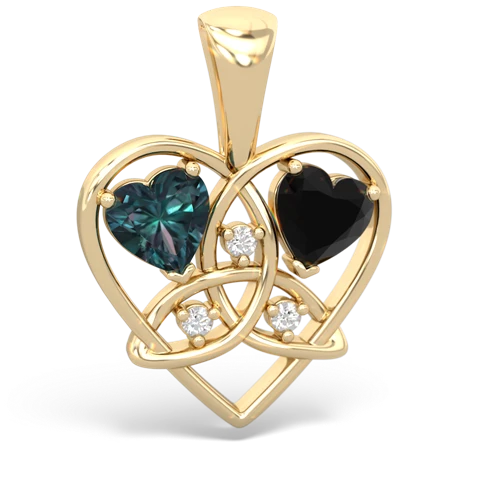 alexandrite-onyx celtic heart pendant