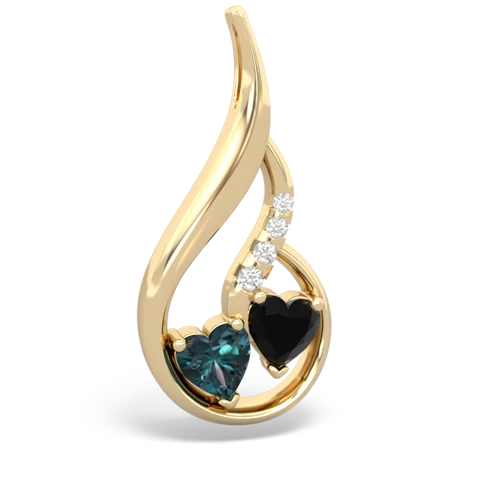 alexandrite-onyx keepsake swirl pendant