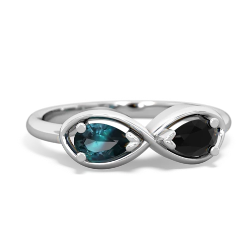 alexandrite-onyx infinity ring