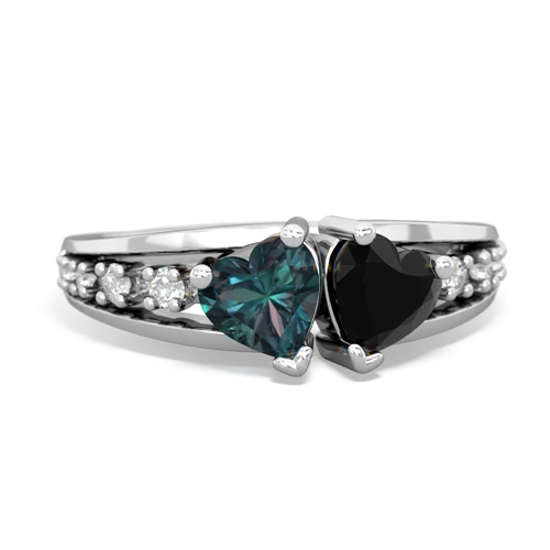 alexandrite-onyx modern ring