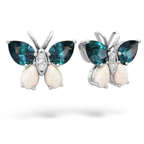 alexandrite-opal butterfly earrings