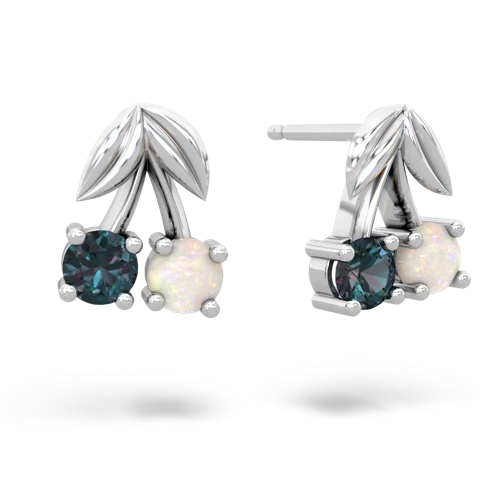 alexandrite-opal cherries earrings