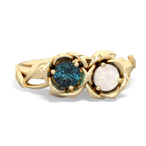 alexandrite-opal roses ring