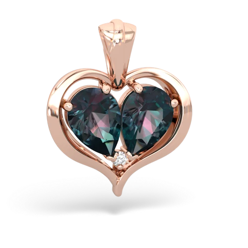 alexandrite half heart whole pendant