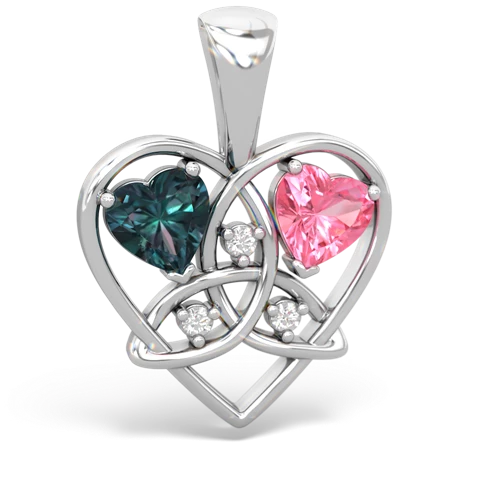 alexandrite-pink sapphire celtic heart pendant