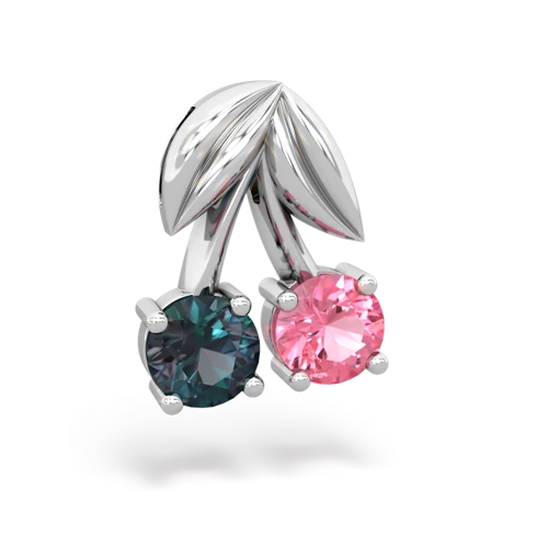 alexandrite-pink sapphire cherries pendant