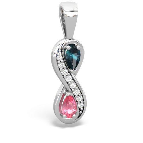 alexandrite-pink sapphire keepsake infinity pendant