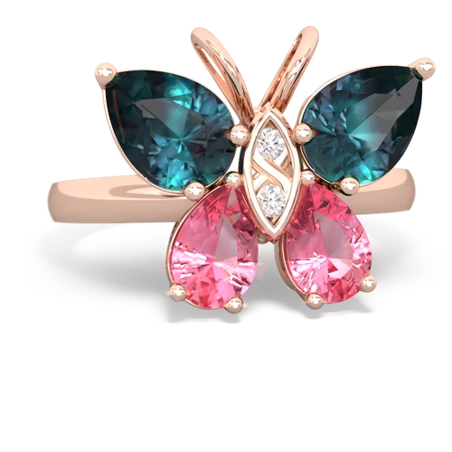 alexandrite-pink sapphire butterfly ring
