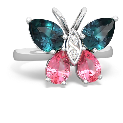 alexandrite-pink sapphire butterfly ring