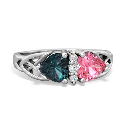 alexandrite-pink sapphire celtic ring