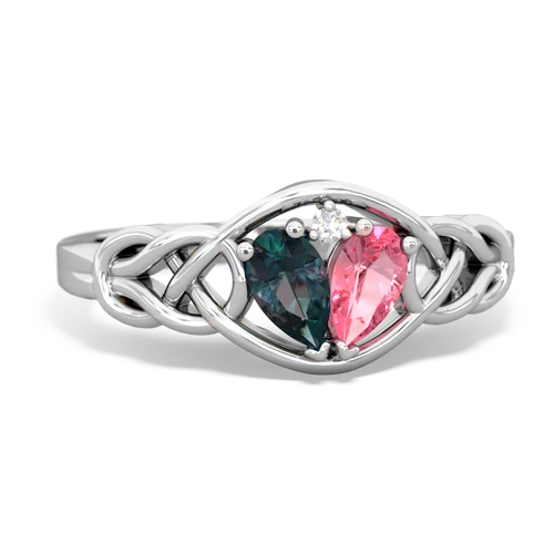 alexandrite-pink sapphire celtic knot ring