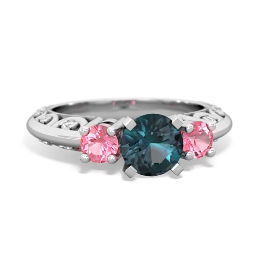alexandrite-pink sapphire engagement ring