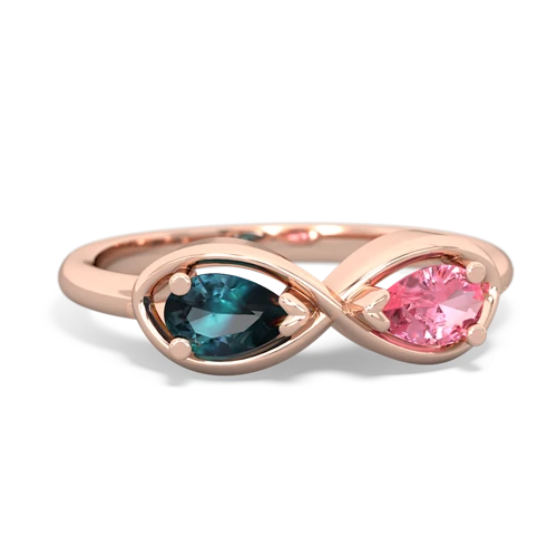 alexandrite-pink sapphire infinity ring