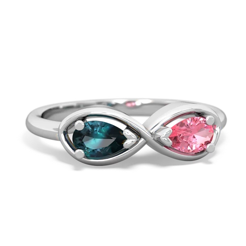 alexandrite-pink sapphire infinity ring