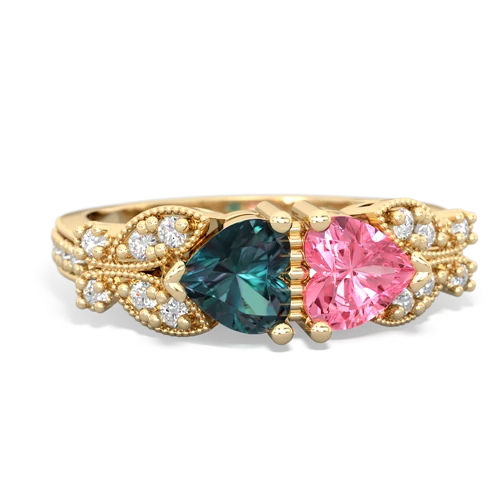 alexandrite-pink sapphire keepsake butterfly ring