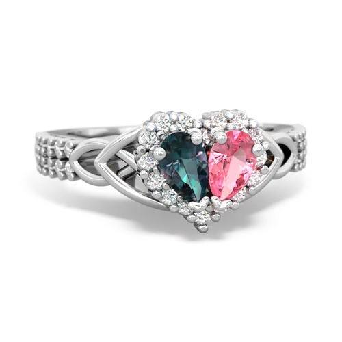 alexandrite-pink sapphire keepsake engagement ring